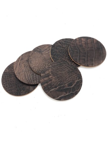 Onderzetters bruin croco