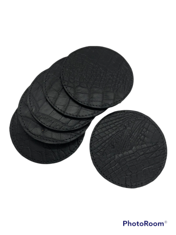 Onderzetters zwart croco