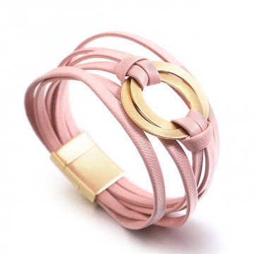 Roze met goudkleurige ringen